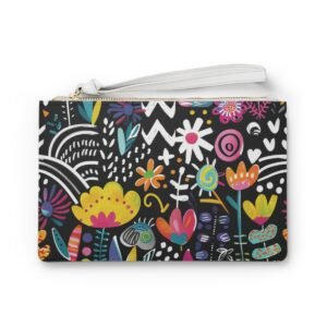 Clutch bag, retro abstract design on this small purse.