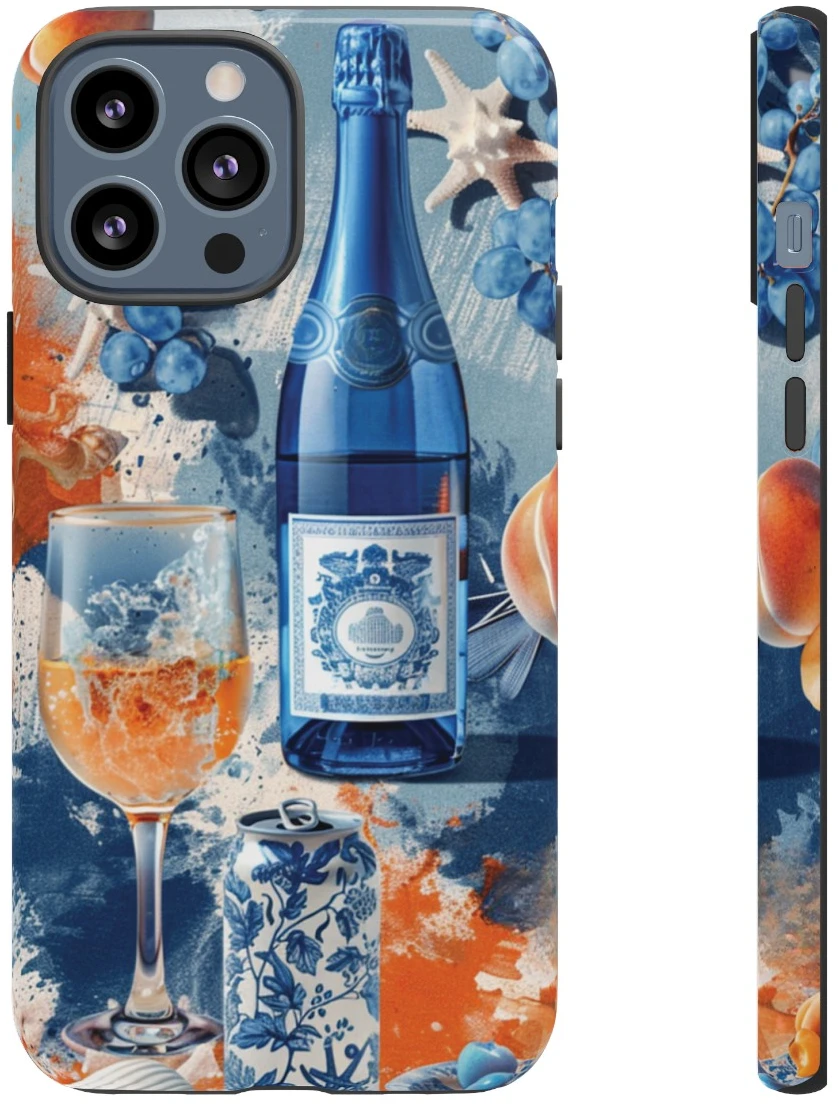 Blue Peach Wine - Shades of Blue Peach White - iPhone 12 13 - Cell Phone - Tough Cases 1 Blue Peach Wine - Shades of Blue Peach White - iPhone 12 13 - Cell Phone - Tough Cases